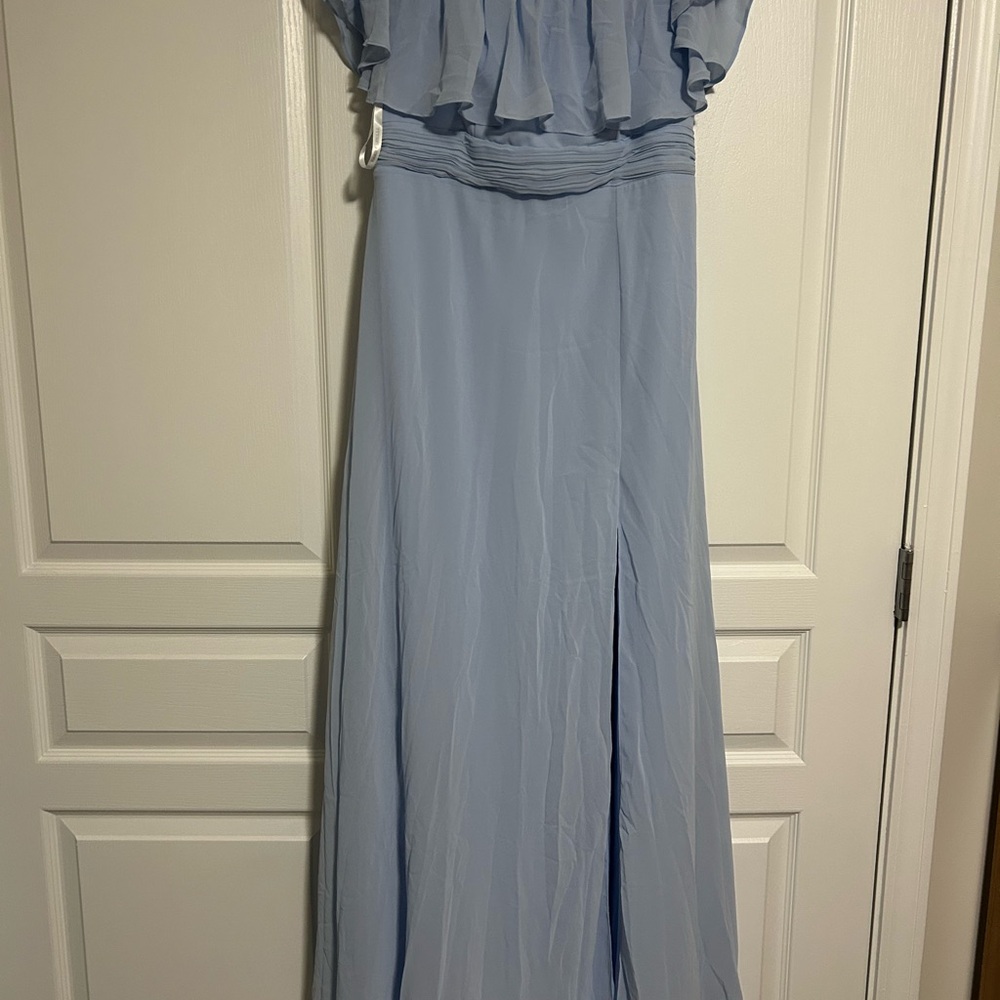 Robin’s Egg Blue Ruffled Maxi Dress